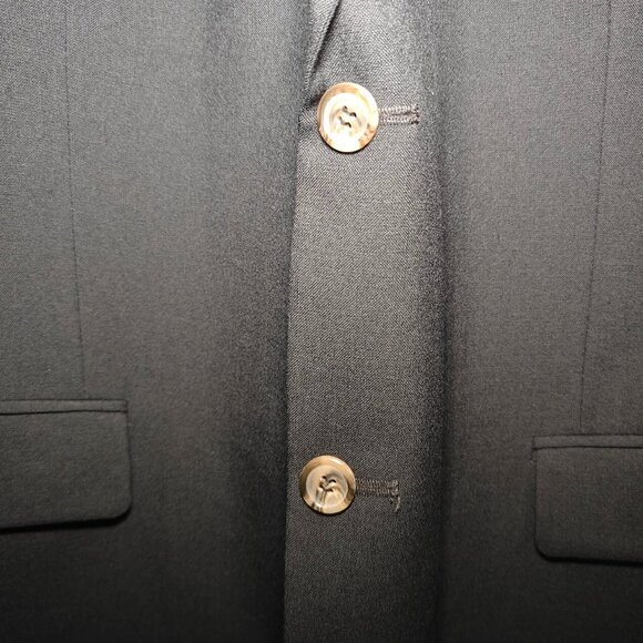 VERSINI Men’s Black Two-Button Jacket – 100% Wool, Size 44R, RN77219 - Picture 3 of 9